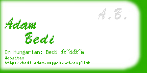 adam bedi business card